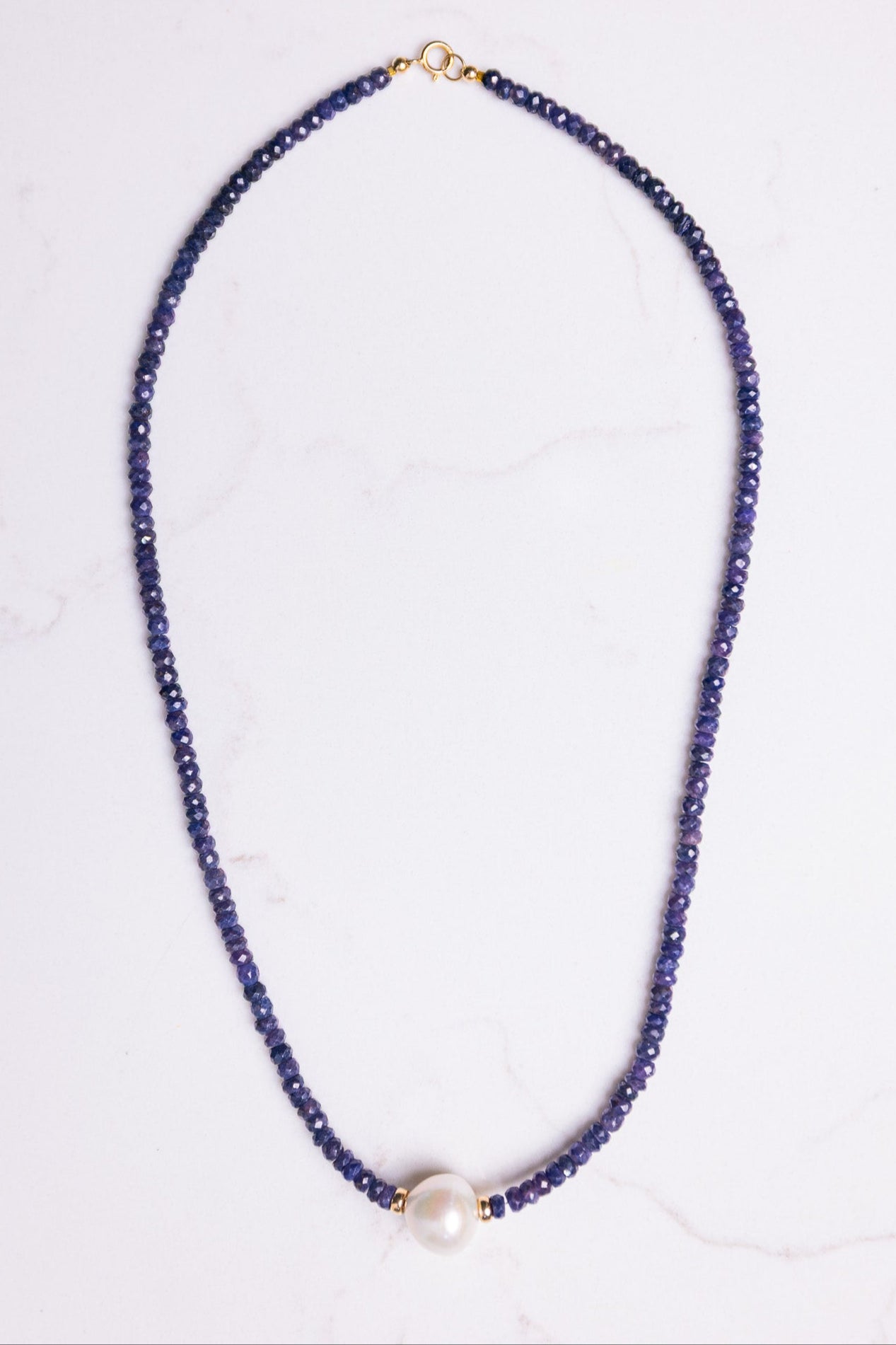 14k Gold Gemstone/ Freshwater Pearl Necklace